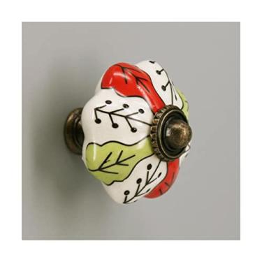 Imagem de Puxador de porta deslizante AAPIE 1 peça puxador de armário de gaveta de armário vintage flor sortidas maçanetas de cerâmica maçaneta de porta armário armário cómoda maçaneta de porta para cômoda