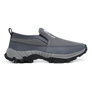 Imagem de Tenis Sapatilha Mocassim Masculino Casual Moderno Adventure De Trilha Confortável Com Solado Antiderrapante (Cinza, BR, Adulto, Numérico, 44)