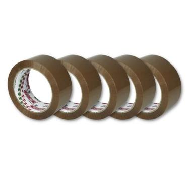 Imagem de Kit 5 rolos de fita adesiva marrom Fit-Pel 48mm x 45m
