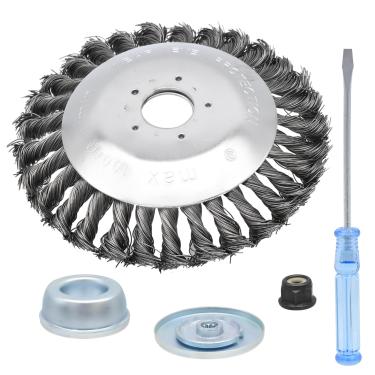 Imagem de Amazeful Cabeça de cortador de escova rotativa de aço de 15 cm para Sti-hl Husqvarna Ego Oregon Honda Etcvidic para aparadores de eixo reto para cortar grama, remoção de ferrugem, rebarbação, grama de