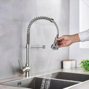 Imagem de Torneira Gourmet Cozinha Água Quente e Fria Flexível Luxo Bancada Luxo