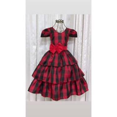 Imagem de Vestido Menina Infantil Elegante Xadrez Vermelho RF10 - EDYNHOKIDS, 03