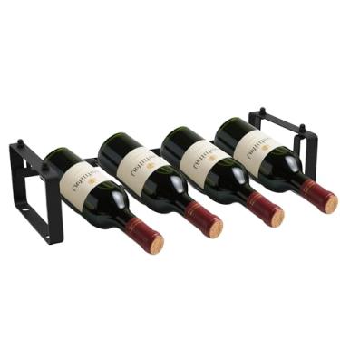 Imagem de STAEVER Bancada de rack de vinho de mesa, suporte de garrafa de vinho resistente independente para armário, suporte de vinho de mesa pequeno para bar de despensa, rack de garrafa de vinho de metal