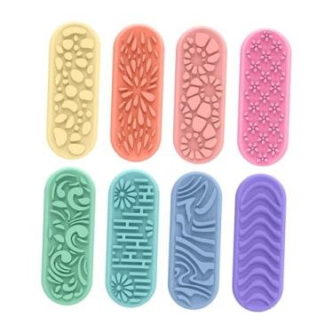 Imagem de Fenteer 8x Fidget Toys Pedras Sensoriais para Crianças Viagem de Carro Essencial Criança Criativa Brinquedo de Silicone Macio Barra Sensorial para Presentes