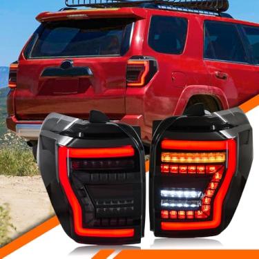 Imagem de COOLDNA Luzes traseiras de LED compatíveis com Toyota 4Runner 2010-2023 montagem de luzes traseiras [para Toyota 4Runner de 5ª geração] com lente fumê / seta sequencial/lâmpada traseira lateral do