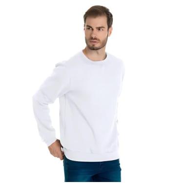 Imagem de Moletom Masculino Flanelado Gola Redonda - Accion Store, Branco, G