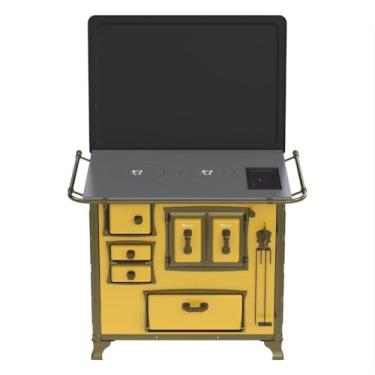 Imagem de Fogão a Lenha GII N 2 Renaissance Amarelo Cald Saida Direita