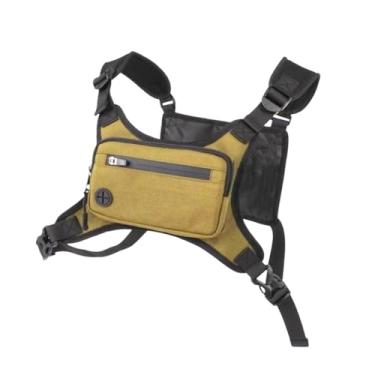 Imagem de Zxpjkyu Bolso No Peito, Alça No Peito, Bolso para Acessórios, Colete Funcional com Bastante Espaço de Armazenamento em Vários Bolsos para Equipamentos de Trei, Verde Escuro