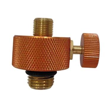 Imagem de predolo Adaptador de Conversão para Fogão de Acampamento, Metal Resistente à Ferrugem com Botão de Ajuste, Conversor de Entrada de Tanque para Mochila, Acampa, Laranja