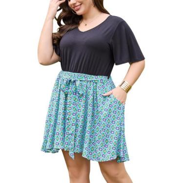 Imagem de Macacão Keluummi Plus Size de verão para mulheres com mangas esvoaçant