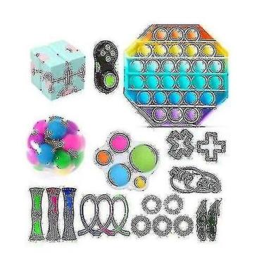 Imagem de Exercitadores de mão 23pcs brinquedos sensoriais fidget pacote alívio 