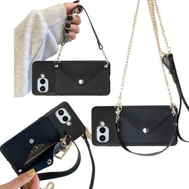 Imagem de Tuxiwei Capa tipo carteira T-Mobile Revvl 8 com cordão de corrente transversal, T-Mobile REVVL 8 5G, capa traseira com suporte para cartão para mulheres e meninas, compartimentos para cartão de