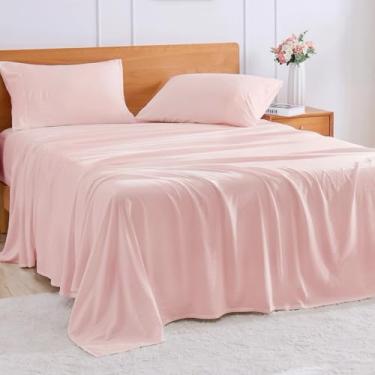 Imagem de GOKOTTA Jogo de lençol com 4 peças Cal King, 40,6 cm de profundidade, California King com alças de canto, lençóis de microfibra super macia Cali King - Hotel luxuoso, respirável, sem rugas e