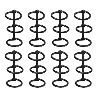 Imagem de ZJchao Anéis de Fichário, Anéis de Metal Com Brilho de Livro de Metal de Textura Brilhante para álbuns de Fotos de Encadernação (Preto)