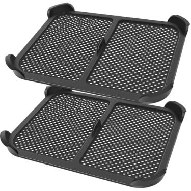 Imagem de XYDHQS 2 peças de proteção contra respingos de fritadeira a ar, tela segura para lava-louças, protetor contra respingos revestido de silicone para Ninja Foodi Max Double Zone AF400EU AF451EU AF400DE