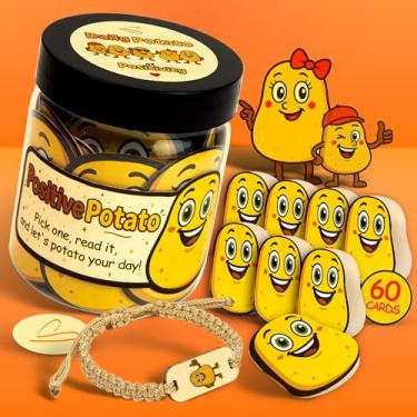 Imagem de Stofinity Lindo pote de afirmações positivas de batata – 60 cartões de afirmações positivas para homens, presente de batata de apoio emocional, presentes inspiradores engraçados para mulheres
