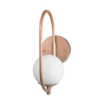 Imagem de Arandela Parede ONLINE BRONZE Globo de Vidro BRANCO - Trybo 