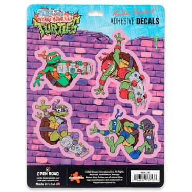 Imagem de Decalques de vinil adesivos de Tartarugas Ninja - Conjunto divertido de 4 adesivos TMNT para carro, garrafa de água ou laptop
