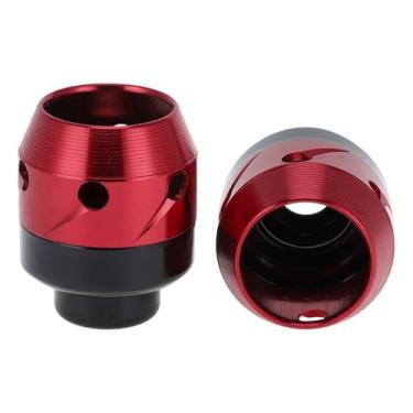 Imagem de A ABSOPRO Moldura de garfo dianteiro para motocicleta, proteção contra queda, protetor de colisão de roda, scooter, ciclomotor, liga de alumínio, vermelho, 2 peças