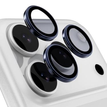 Imagem de MAGEASY Projetado para protetor de lente de câmera iPhone 17 Pro/Pro Max - feito de safira e liga de titânio, protetor de lente mais forte do que vidro temperado, fácil de instalar | Lenz (Titanium