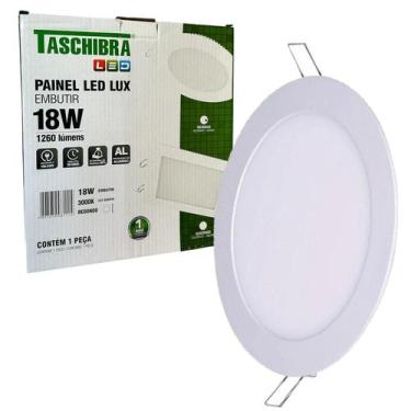 Imagem de Painel Plafon Redondo Embutir 18w Quente 3000K Amarela - TASCHIBRA