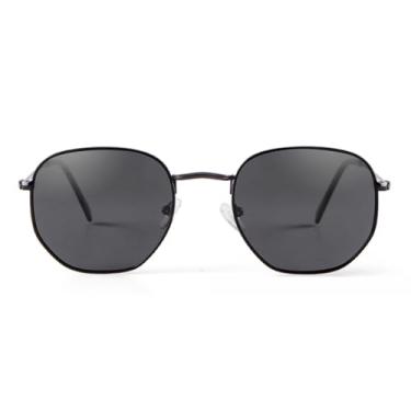 Imagem de VFDHN Óculos de sol polarizados retrô femininos Uv400, óculos de sol hexagonal para dirigir, feminino e masculino (8)