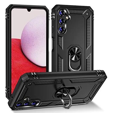 Imagem de SORAKA Capa para Samsung Galaxy A14 5G com suporte de anel capa protetora para Samsung Galaxy A14 4G capa traseira de policarbonato rígido com placa de metal para suporte magnético de telefone carro
