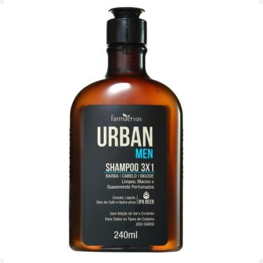 Imagem de Shampoo 3x1 Farmaervas Urban Men Barba, Cabelo e Bigode 240ml