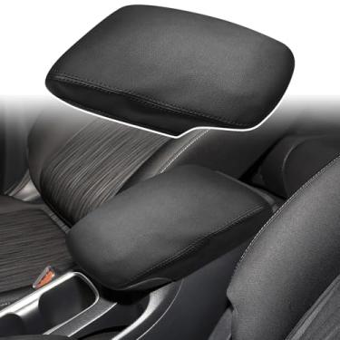 Imagem de ramuel Compatível com apoio de braço para console central almofada de couro PU capas de descanso de braço tapete protetor de tampa de console médio para Nissan Sentra 2013-2019 Nissan Xterra preto