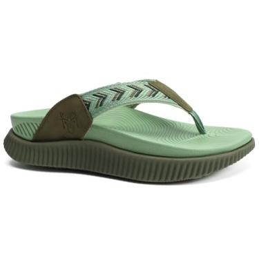 Imagem de KuaiLu Sandália feminina ortopédica ortopédica feminina atlética de recuperação de almofada grossa sandálias de caminhada de espuma viscoelástica com suporte de arco para fascite plantar confortável