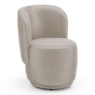 Imagem de Poltrona Orgânica Decorativa Living Molly Veludo Bege - Abmaza