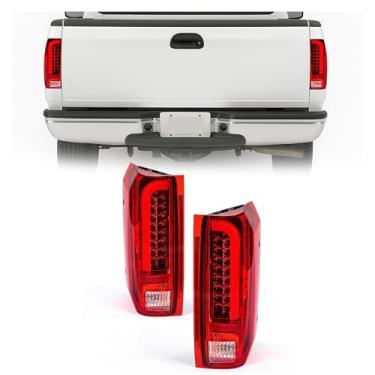 Imagem de KUAFU Conjunto de luz traseira de LED compatível com Ford F150/250/350/Bronco/Super Duty 1990-1997, compatível apenas com modelos Styleside, barra de tubo de LED, par de lâmpadas de freio 3D - Lente