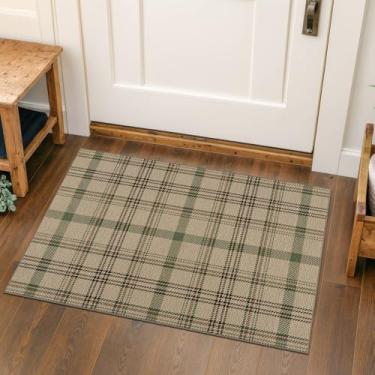 Imagem de JTJ Tapetes de entrada 5 x 7 cm para ambientes internos – Tapete pequeno de juta fácil para entrada, cozinha, banheiro, lavabo, antiderrapante, lavável