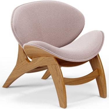 Imagem de Poltrona Decorativa Orgânica Sala Living Kadosh L02 Bouclê Rosê - Lyam Decor