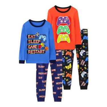 Imagem de Pijamas Vopawetty Boys de Natal e Halloween de 4 peças para meninos (7