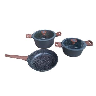 Imagem de Conjunto Com 3 Panelas Titanium Marmorizado Com Indução Mta