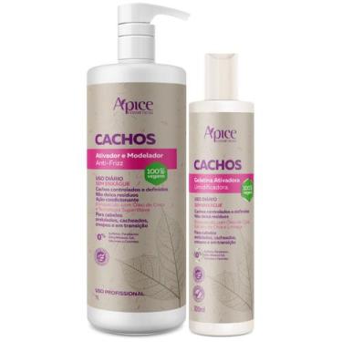 Imagem de Kit Apice Cachos Nutritivo Ativador Modelador 1L Gelatina 300ml