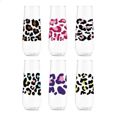 Imagem de TOSSWARE Copos de champanhe com estampa de plástico transparente de 265 g, com 6, de qualidade premium, reciclável, inquebrável e transparente