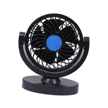 Imagem de Baoblaze Ventilador de carro portátil com 2 velocidades, versátil, ventilador de refrigeração de veículo, ventilador de mesa para caminhão, sedan, rv, viagem, Azul, Cabeça única 12V