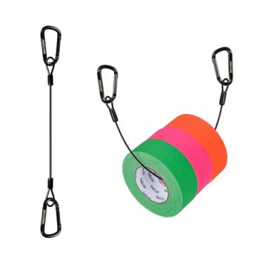 Imagem de Selens Suporte de fita elétrica para fita adesiva, ganchos de pressão de clipe de aço de trava rápida com corda de suspensão de 38 cm para ferramentas de transporte de fotografia, filme, palco e