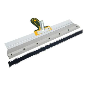 Imagem de Ferramenta de cimento autonivelante epóxi, raspador de aço inoxidável de 56 cm, ferramenta de pintura de piso epóxi, cimento epóxi, ferramentas de construção de ancinho de piso autonivelante de