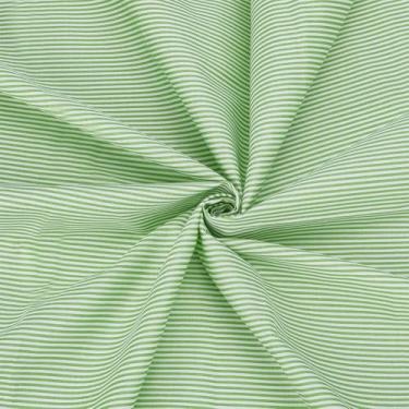 Imagem de FINGERINSPIRE Tecido de algodão listrado de 1,09 m de largura, verde pálido, branco, material de costura versátil, padrão de tiras, tecido, artesanato, material de algodão para artesanato faça você