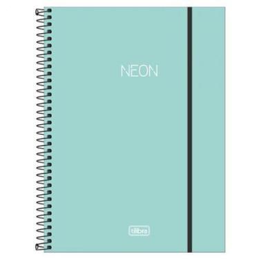 Imagem de Caderno Capa Plástica Universitário 10X1 Neon Turquesa 160 F - Tilibra