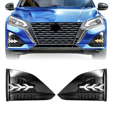 Imagem de Fancemot Luzes de neblina de LED para para-choque dianteiro, luzes diurnas (DRL), luzes de seta, farol baixo, compatível com Nissan Altima 2019-2022 (estilo 3)