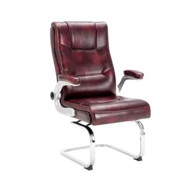 Imagem de hezhuhe2258 Cadeira de escritório, laço, cadeira de computador, assento giratório, proteção lombar, confortável, sedentário, escritório, casa, estudo, ajustável (bordô)