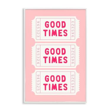 Imagem de Stupell Industries Good Times Ticket Stubs Arte giclée emoldurada branca, design por Lettered and Lined, 18 x 12