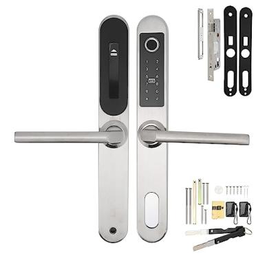 Imagem de Impressão digital, fechadura de porta digital, material, fechadura de entrada inteligente sem chave com impressão digital, para esquerda e direita opcional, adequado para todas as portas de correr