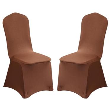 Imagem de Pacote com 2 capas de cadeira dobráveis de elastano elástico, capas removíveis, protetor universal para cadeira com bolso elástico para os pés, para festa de casamento, banquete, feriado, celebração