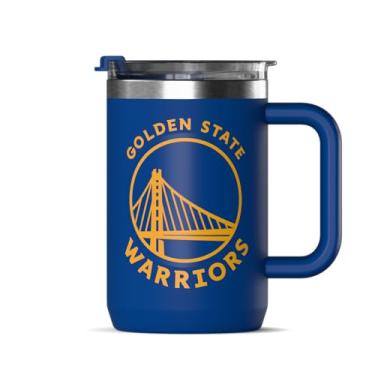 Imagem de Hydrapeak Caneca de café isolada oficialmente licenciada pela NBA Golden State Warriors 510 g com tampa, xícara de café de aço inoxidável isolada, sem BPA, parede dupla com alça, caneca de chá