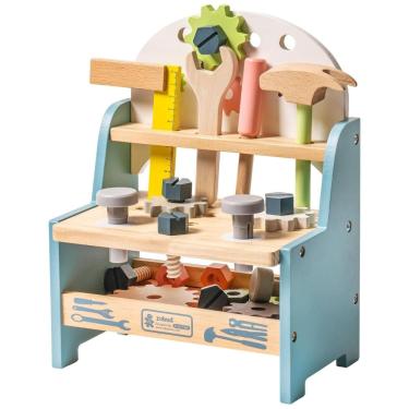Imagem de Bancada Educativa de Madeira Mini ROBUD para Crianças Brinquedo de Construção Presente para Meninos e Meninas de 3 a 5 Anos